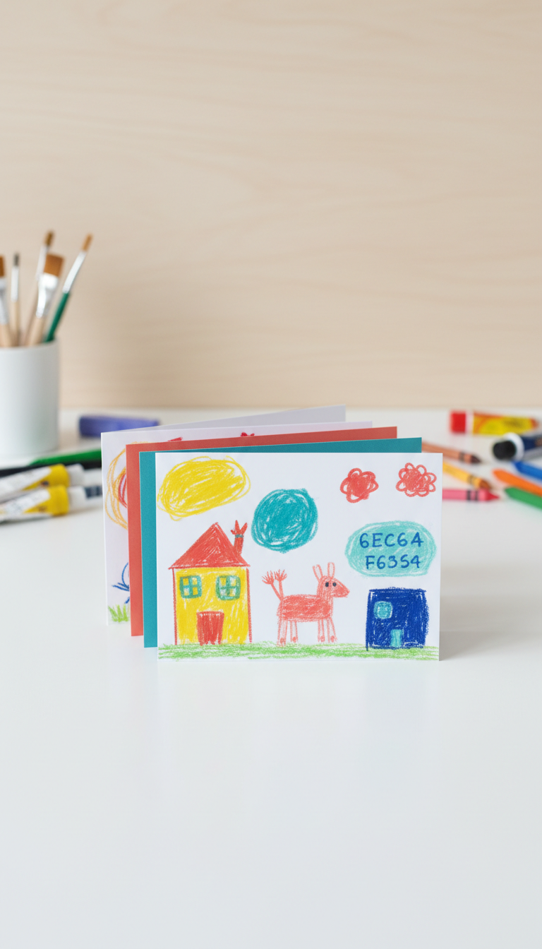 Juego de Tarjetas Personalizadas con el Arte de tu Hijo(a)